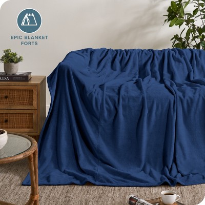 Giant Dark Blue Microplush Fleece Blanket