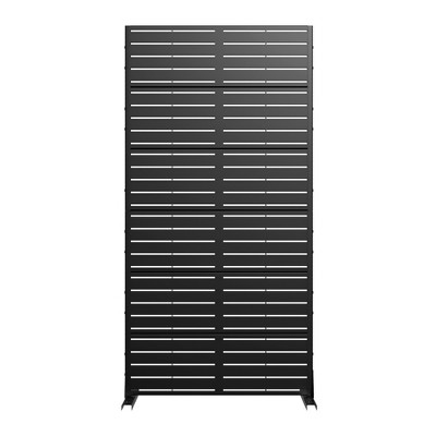 Lirago Black 72 in. Galvanized Metal Outdoor Privacy Screens Garden Outdoor Fence