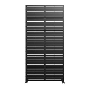 Lirago Black 72 in. Galvanized Metal Outdoor Privacy Screens Garden Outdoor Fence - 1 of 4