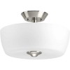 Progress Lighting, Leap Collection, 2-Light Semi-Flush, Brushed Nickel, Etched Glass Shade - 4 of 4