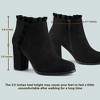 BLISSFUL STEP Women's Back to College Party Ruffle Pointed Toe Block Heel Ankle Booties - 2 of 4