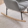 Teddy Upholstered Rocking Chair with High Backrest - 3 of 4