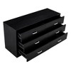6 Drawers Dresser, MDF Cabinet Wood, for Living Room, Bedroom, Hallways, Black - 4 of 4