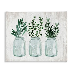 Stupell Industries Kitchen Herb Trio Garden Spices Country Glass Jars, 48" x 36" - 1 of 4