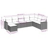 vidaXL 8 Piece Patio Sofa Set with Cushions Black Poly Rattan - Black and Blue Without Table - 3 of 4