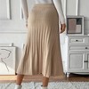 Coolmee Women Midi Skirt High Elastic Waist Pleated Chiffon Skirt Midi Swing A-line Skirts - 3 of 4