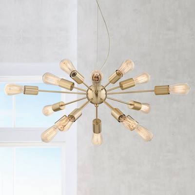 Gold Mid-Century Modern Sputnik 15-Light LED Chandelier