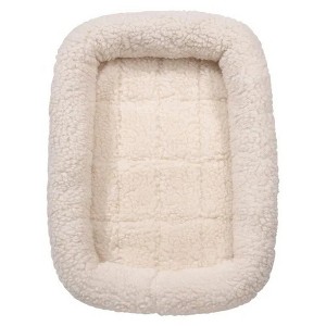 Slumber Pet High Pile Fleece Bumper-Style Crate Pet Bed - Natural - 1 of 2