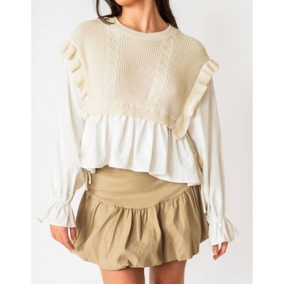 Women's Jocelyn Knit Vest and Blouse Top - falcon park