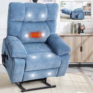 ChicFurnit Living Room Chair Arm Accent Chair 350 LBS Large Lift Recliner with Massage Heat Hidden Cup Holders for Living Room, Beige/Brown/Gray/Blue - 1 of 4