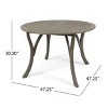 Outdoor Acacia Wood Dining Table with Teak Finish,Round Patio Dining Table for Backyard or Deck,Modern Table with Slatted Top Design-Coolbibila - 4 of 4