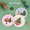 20cm/7.9in Christmas Theme Embroidery Starter Kit with Instructions, Cross Stitch Set for Women Hobbies Adults Craft Lovers and Beginners - 2 of 4
