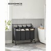 SONGMICS Laundry Sorter, Rolling Laundry Basket with 4 Removable Bags, Laundry Hamper - 2 of 4