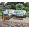 Leisure Made Mitchell 5pc Wicker Sectional in Spa Blue Fabric - 2 of 4