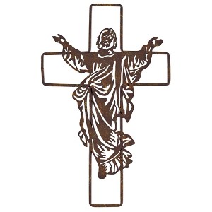 Dicksons MWC-414 Jesus Outstretched Arms Brown 15.75 x 10.1 Metal Decorative Wall Home D�cor Cross - 1 of 2