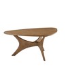 Triangle Wood Coffee Table, End Table, Small Triangular Side Table Coffee Table with Legs Support, Rustic Wooden Drink Table for Living Room - 2 of 2
