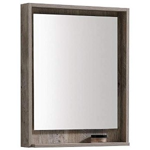 Kube Bath Bosco 24Inch Framed Mirror With Shelve - Nature Wood Finish - 1 of 2