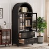 KTMBDW 71" Tall Arched Kitchen Pantry Cabinet with 2 Large Drawers, Farmhouse Kitchen Storage Cabinets with Adjustable Shelves for Kitchen,Living room - 3 of 4