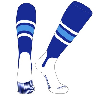 PEAR SOX OTC Baseball Softball Stirrup Socks (B, 5in) Royal, White, Sky Blue