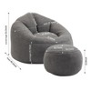 NicBex Bean Bag Chair,Beanbag Chair with Footrest,Adult Lounge Sofa with Padded Foam Padding,Comfy Chair for Living Room Bedroom - 3 of 4