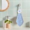 REGALWOVEN Soft Absorbent Flower Pattern Chenille Hand Towel with Loop 6" x 15" 1 Pack - 2 of 4