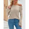 Imily Bela Lightweight Sheer Knit Pullover Womens Long Sleeve Boat Neck Blouse for Casual Wear - 4 of 4