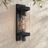 John Timberland Solum 17" High Modern Outdoor Wall Light Fixture Mount Porch House Exterior Weatherproof Textured Black Finish Metal Clear Glass Shade - 2 of 4