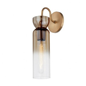 Troy Lighting Julian 1 - Light Wall Light in  Patina Brass Clear Ombre Champagne Plate Shade - 1 of 1