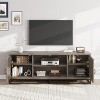 75'' Modern Farmhouse TV Stand with Two Doors and Storage Cabinets, Entertainment Center Console Table, Media Furniture for Living Room - 4 of 4