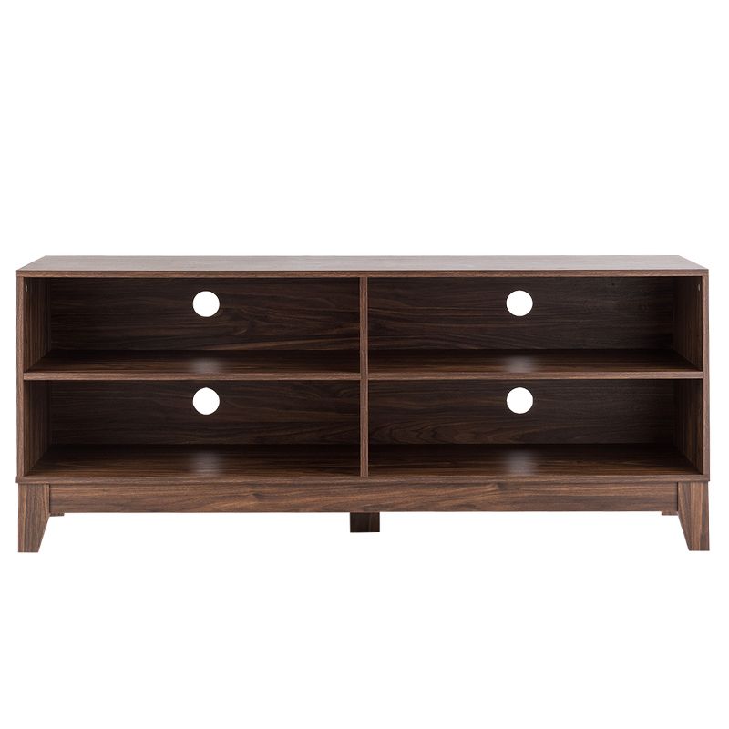 Tangkula Modern Wooden TV Stand Media Console Storage Cabinet with 4 Open Shelves Walnut/Black/Brown, 3 of 6