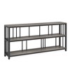 Resenkos Console Sofa Table, Display Shelf,70.9" Console Table, 3-Tier Sofa Table with Metal Frame Gray - 2 of 4