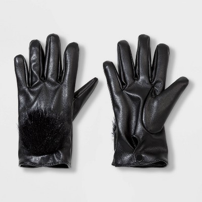 fake leather gloves