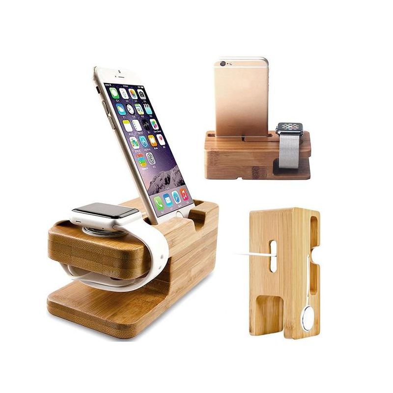 ZTECH Wooden Mount And Cradle Station Dock For Apple Watch And iPhone, 1 of 5