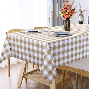 Buffalo Checkered Tablecloth, Water Resistant 200GSM Fabric Table Cloth Cover for Dining Tables