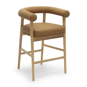 TOV FurnitureSpara Performance Vegan Leather Counter Stool Cognac 22.9"W x 21"D x 33.5"H - 1 of 4