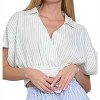Women's Marina Surplice Stripes Crop Top - Aakaa - 4 of 4