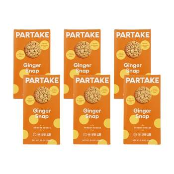 Partake Foods Ginger Snap Crunchy Cookies - Case of 6/5.5 oz