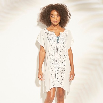 white eyelet cover up