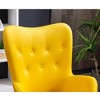 Silky Velvet Contemporary Accent Chair with Tufted Button Back and Solid Wood Legs - 2 of 4