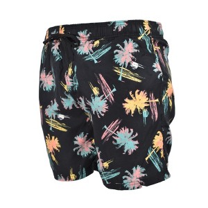 Burnside Men's Bathing Suit Quick Dry 5" Inseam | Black Tropical Islands X-Large - 1 of 3