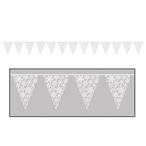 Beistle Snowflake Pennant Banner, 11" x 12', (2/Pkg) Multicolored - 1 of 1