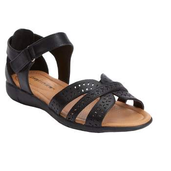 Comfortview Women's Wide Width The Taylor Sandal By Comfortview, 8 W -  Black : Target