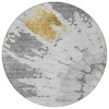Gray Silver And Charcoal Abstract Washable Indoor Outdoor Area Rug - 4 of 4
