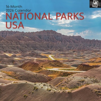 2026 Square Wall Calendar, National Parks USA, 16-Month Passport Collection Theme with 180 Reminder Stickers (12x12 In)