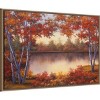 Amanti Art 33"x23" Red and Gold by Diane Romanello Framed Canvas Wall Art Print Bronze: Scenic Nature Lithograph, Modern Decor - 2 of 4