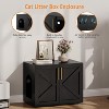 Litter Box Enclosure, Cat Litter Box Furniture with 2 Doors and Pads, Large Hidden Litter Box Furniture, Wooden Cat House, End Side Table - 4 of 4