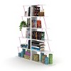 Furnish Home Store Modern 5 Tier Ladder Bookshelf Organizers, Narrow Bookshelf for Small Spaces Office Furniture Bookcase ,White/Pink - 4 of 4