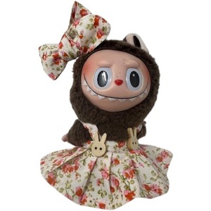 Doll Clothes Superstore Flower Jumper with Bunny Trim & Hair Tie for 17.5 cm Labubu Dolls - 1 of 4