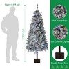 6FT/7Ft Artificial Christmas Tree Prelit, Snow Flocked Xmas Tree with 688 PE Branch Tips, 230 Colorful Lights, Metal Stand - 2 of 4