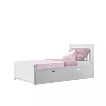 Max & Lily Twin Bed With Under Bed Storage Drawers, White :